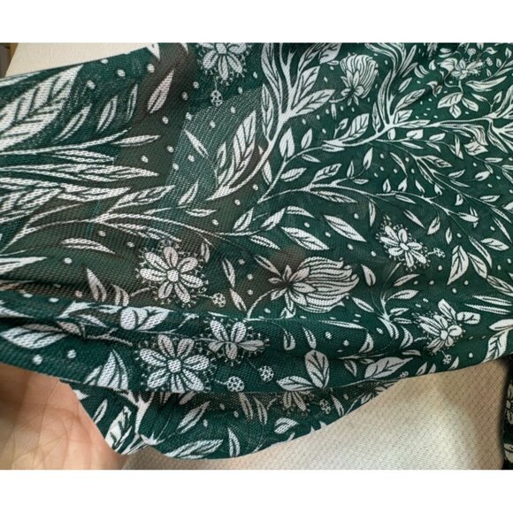 Harlow & Rose Womens High Low Maxi Dress XL Green White Floral Print Coastal - Picture 11 of 16